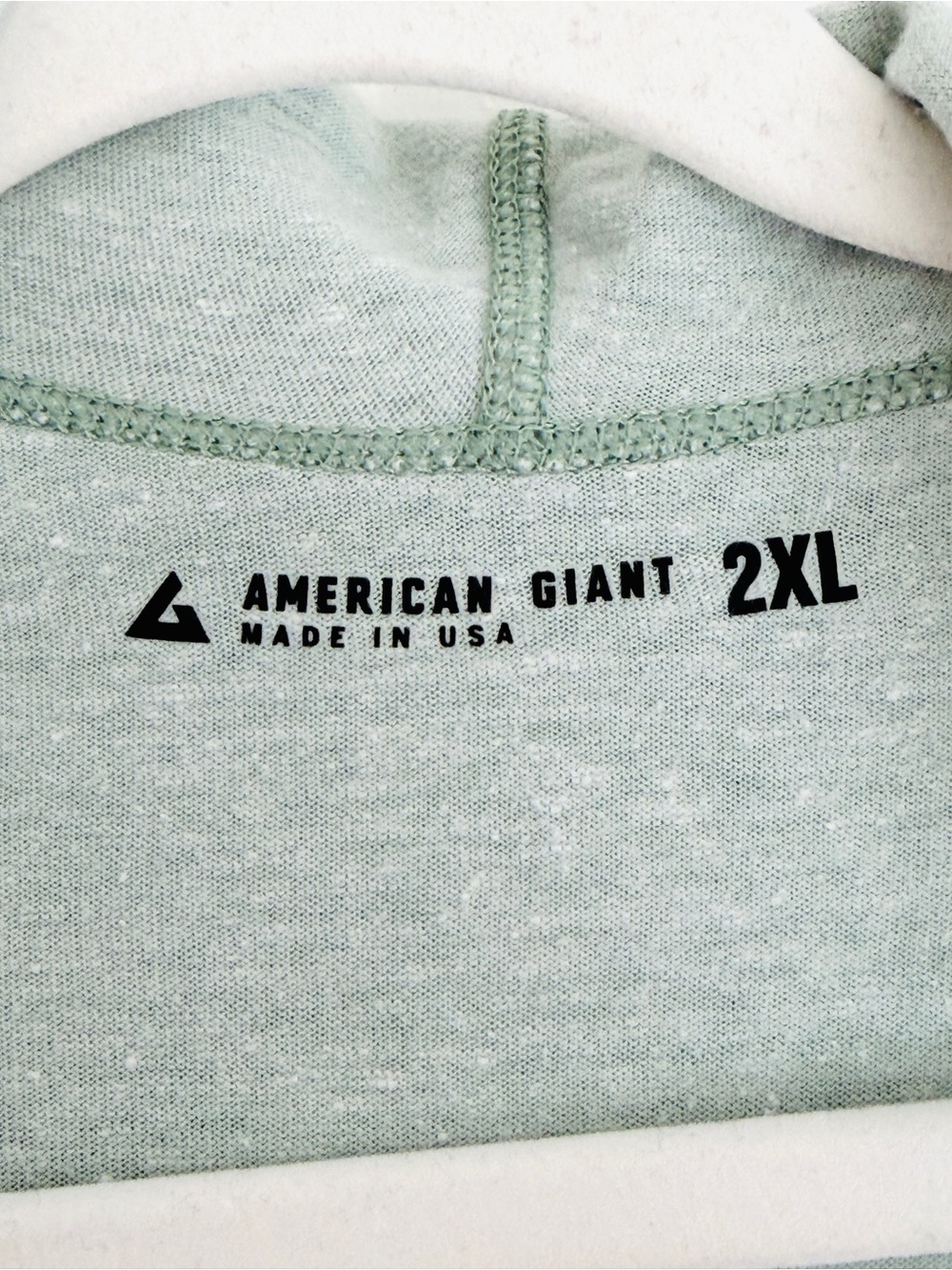 Men’s American Giant Light Mint Green Heather Full-Zip Hooded Sweatshirt 2X - Picture 10 of 14